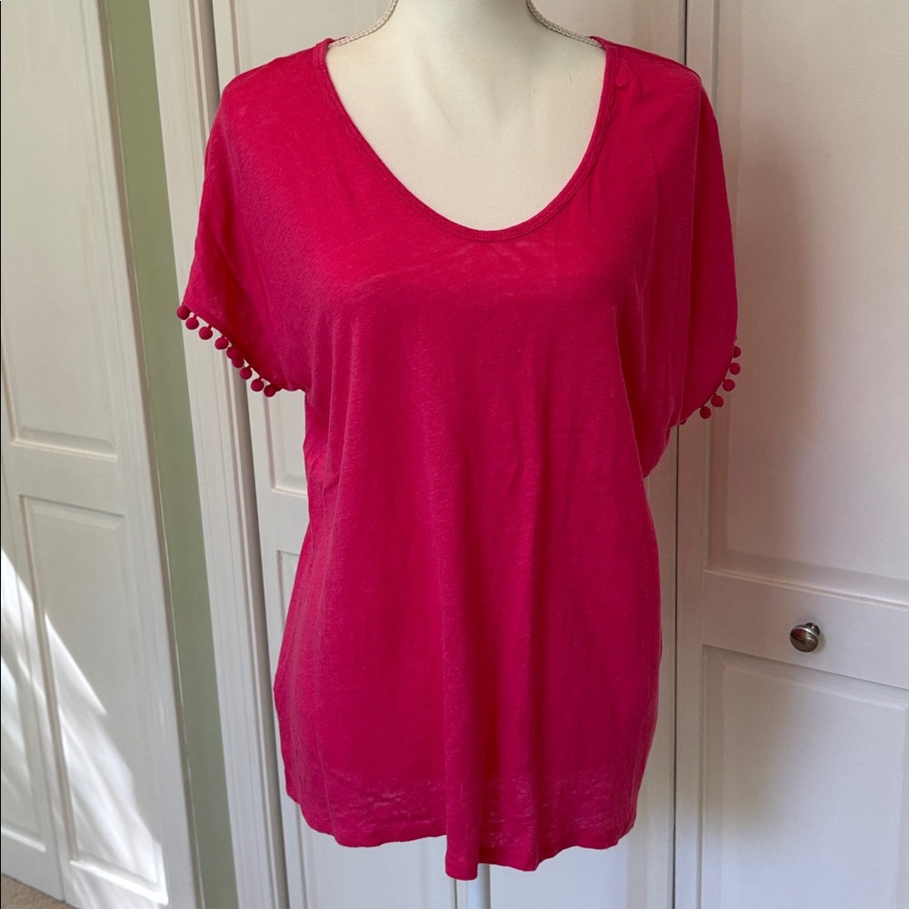 Tommy Bahama Fuchsia Short Sleeve Linen Tee